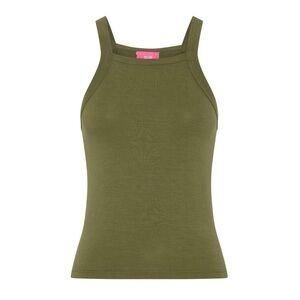 One Teaspoon Miami Bamboo Logo Tank Top - Worn Khaki